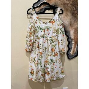 Alice‎ in Wonderland Womens Small Cold Shoulder Dress Whimsy Forest Fairy Boho